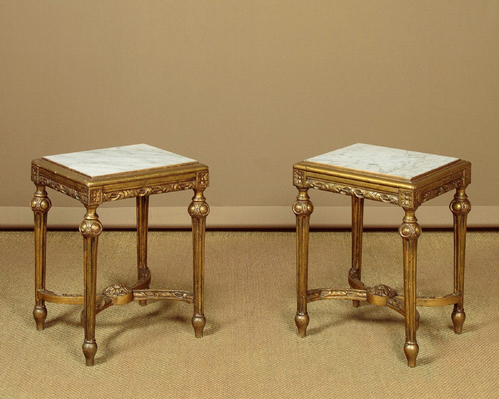 Pair of Low Gilded Side Tables c.1930