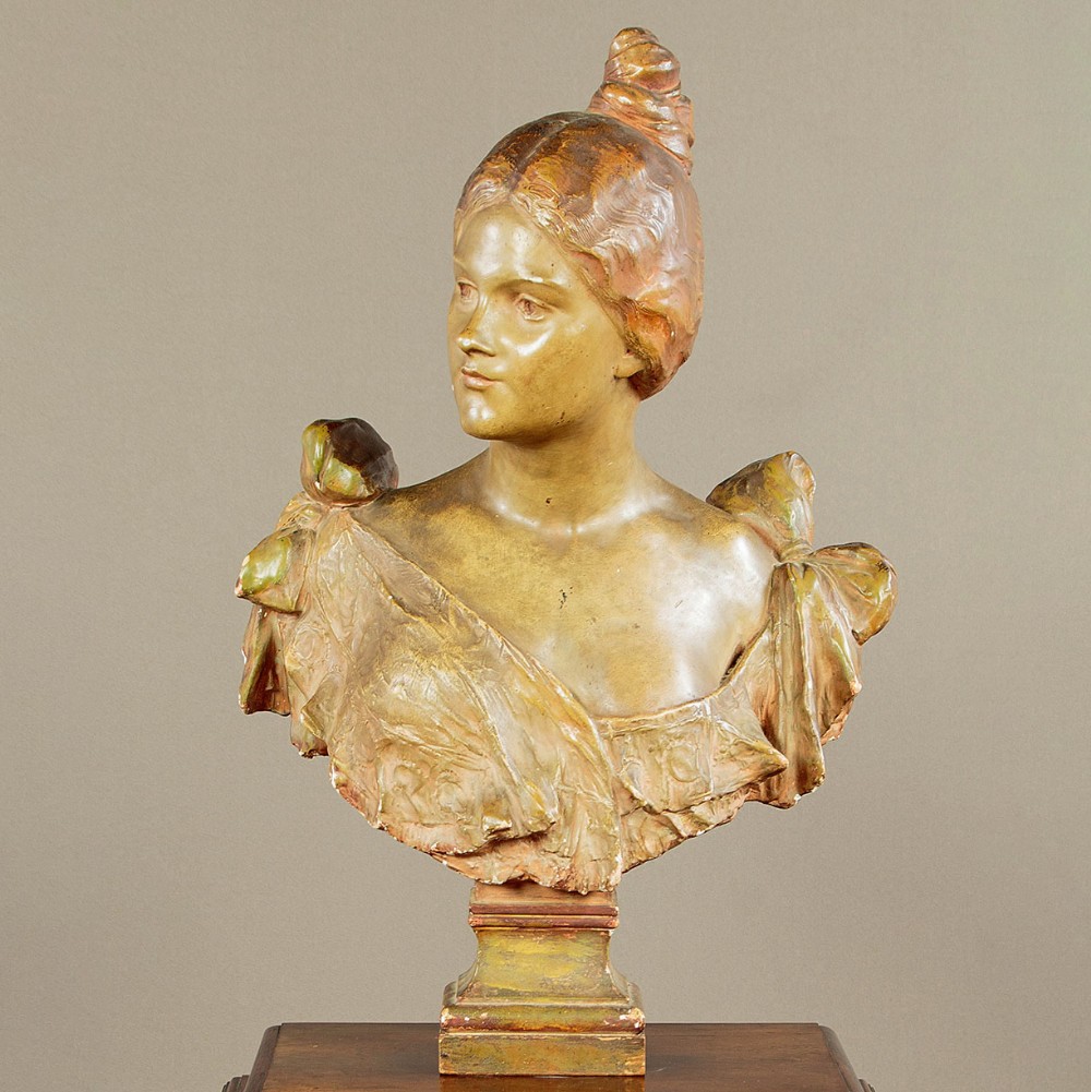 Chalk Portrait Bust of a Young Woman c.1890