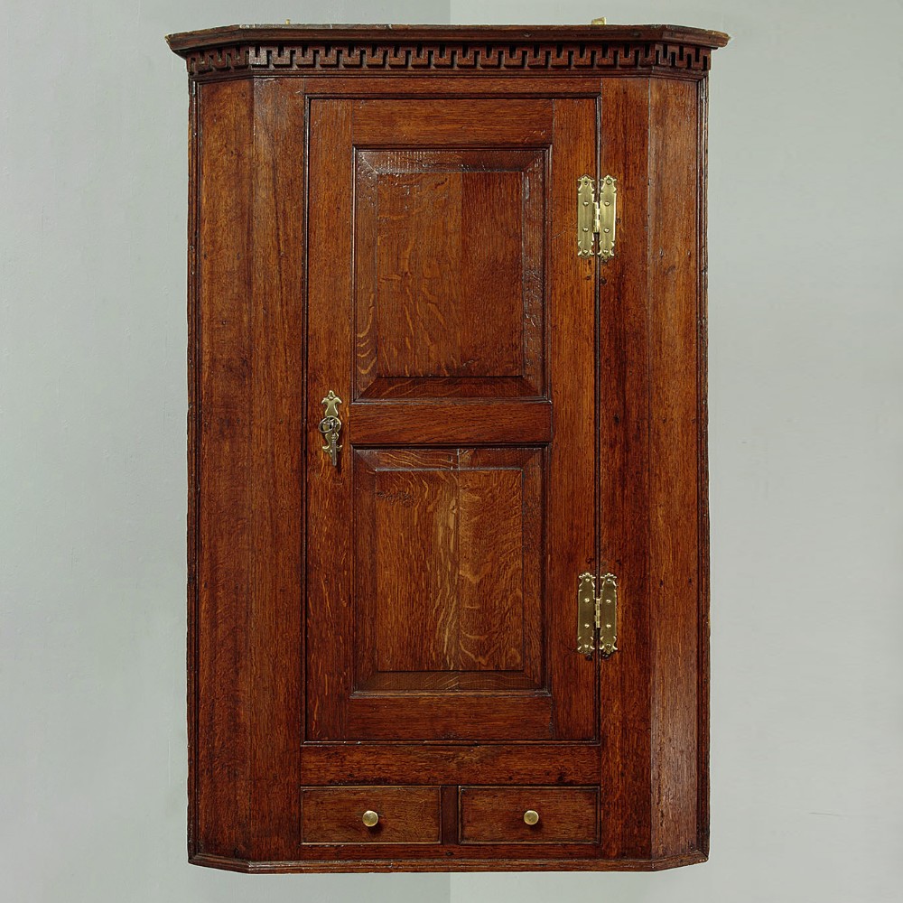 Oak Corner Cabinet with Secret Compartment c.1800