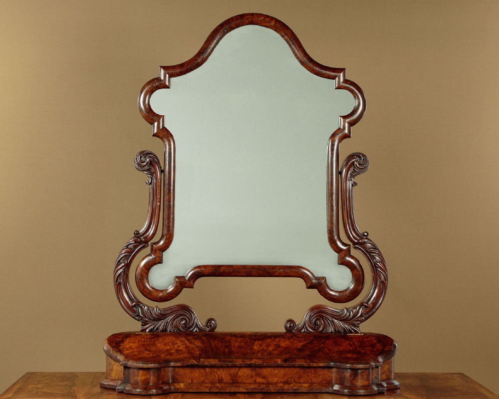 Large Walnut Dressing Table Mirror c.1860