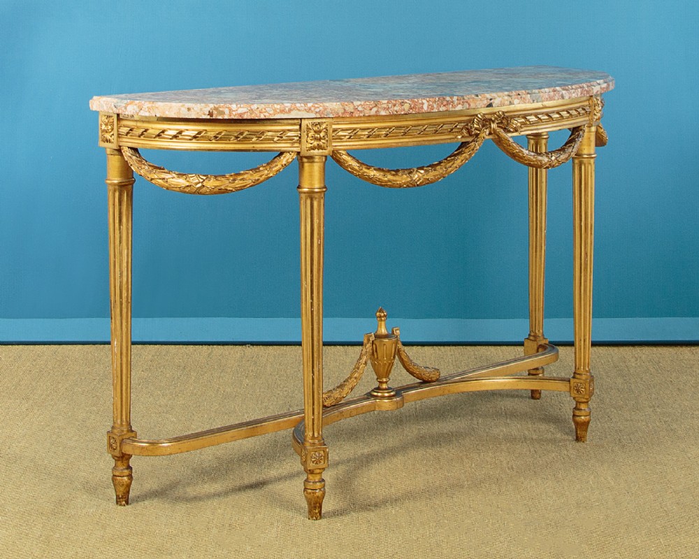 Giltwood & Marble Top Console Table c.1910