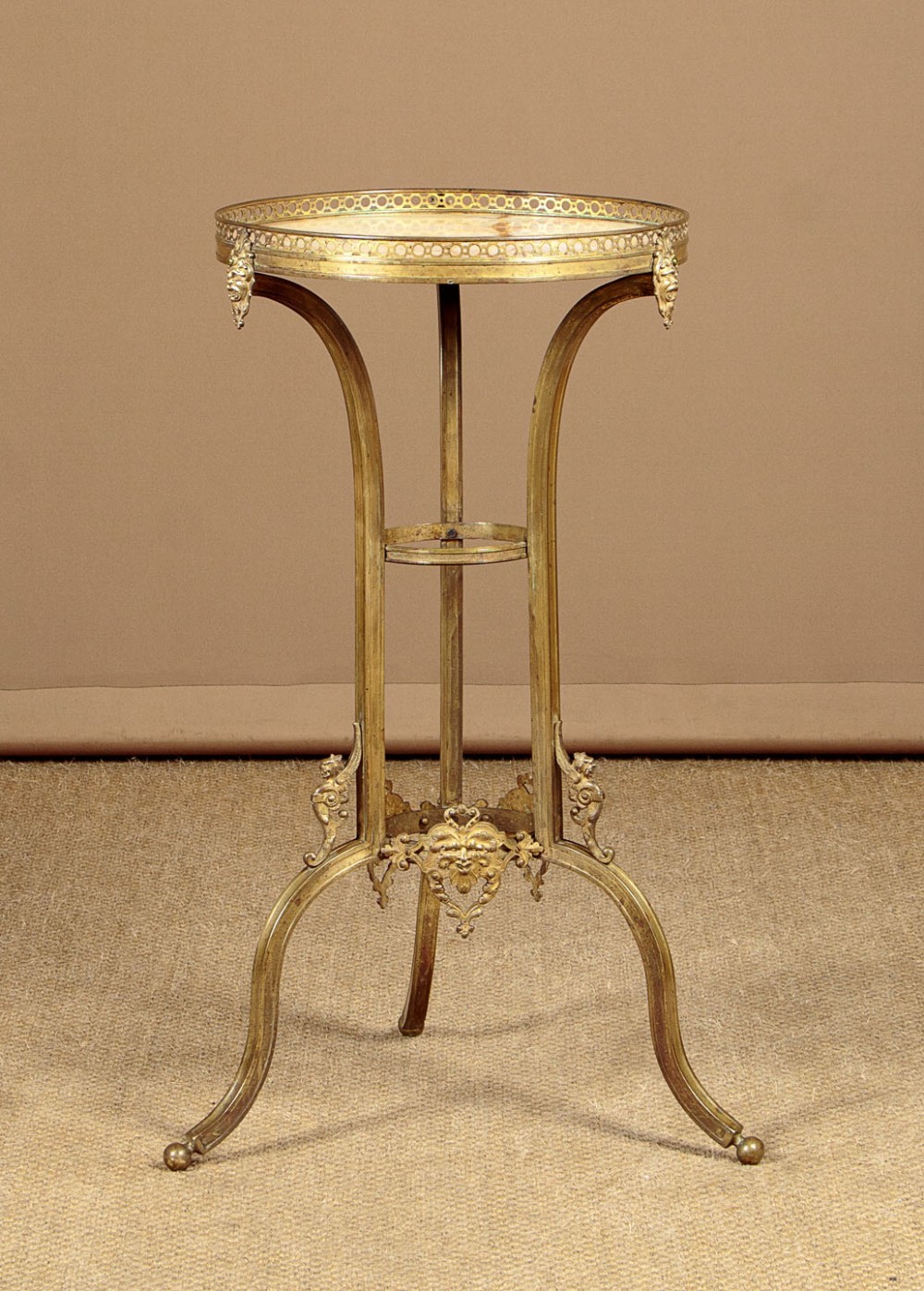 Brass & Marble Top Wine Table c.1910