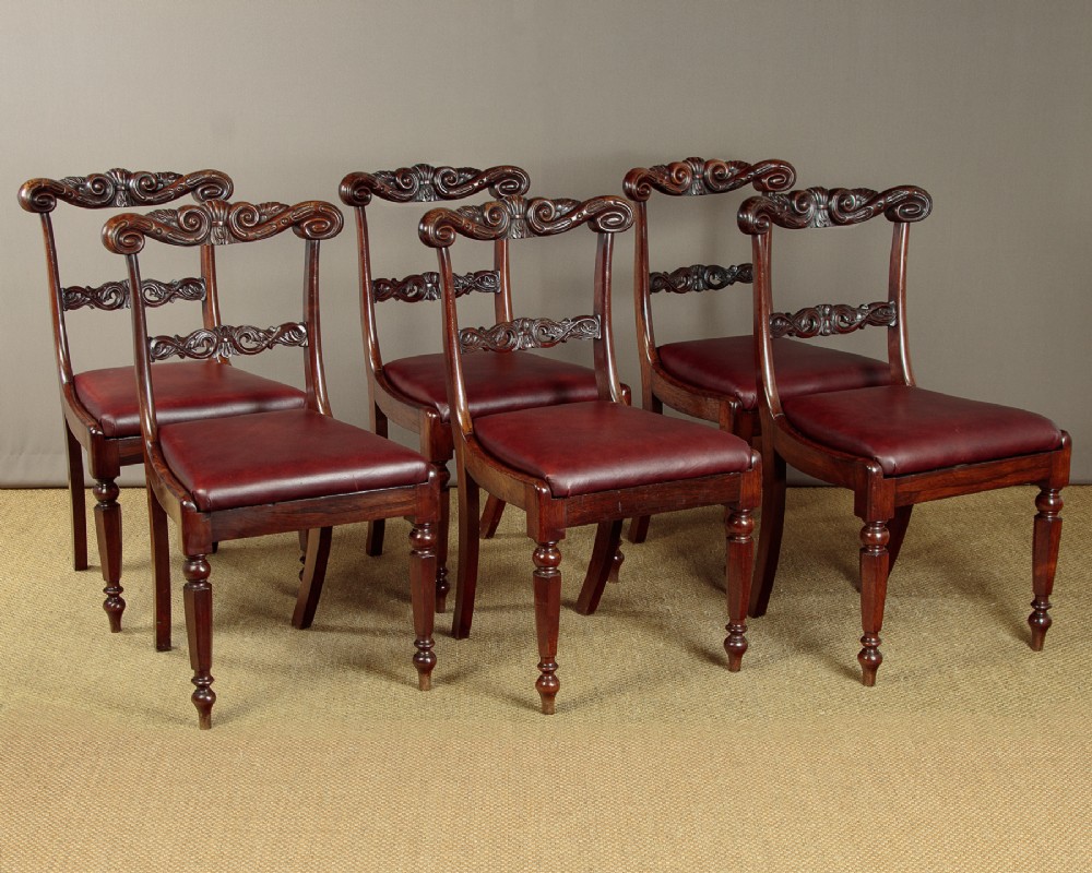 Set of Six Regency Rosewood Dining Chairs c.1820