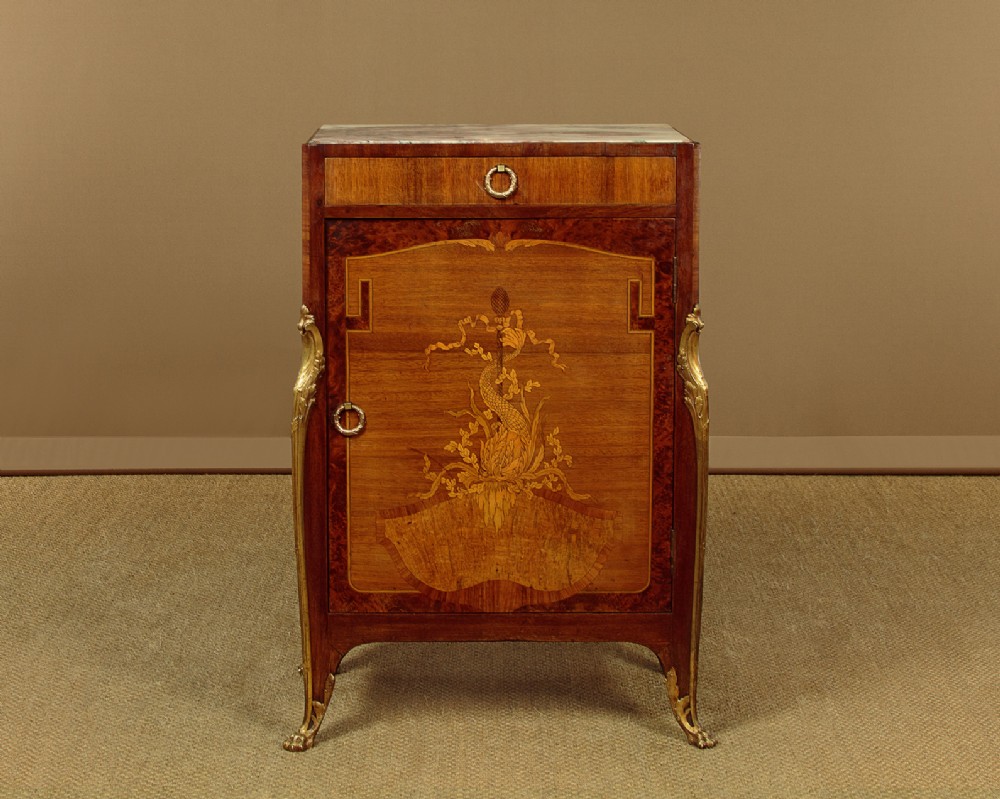 Louis XV Style Marquetry Inlaid Side Cabinet c.1930