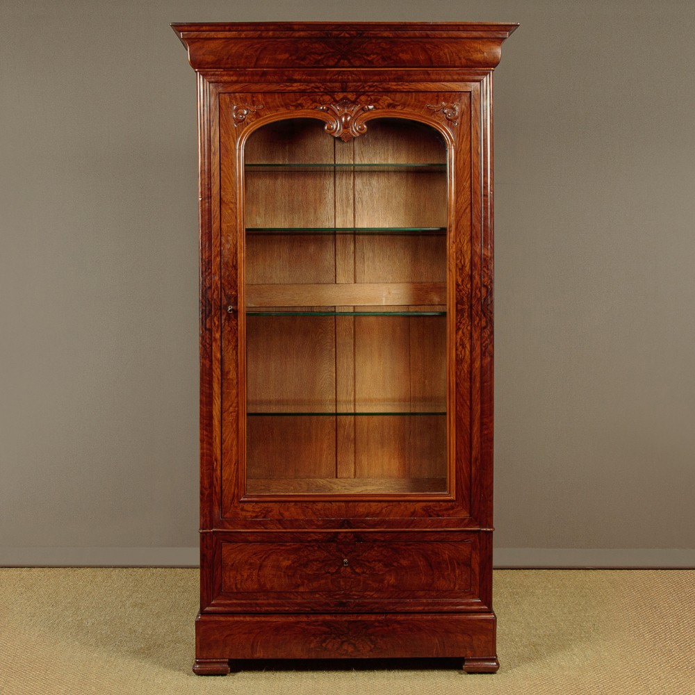 Burr Walnut Bookcase c.1860
