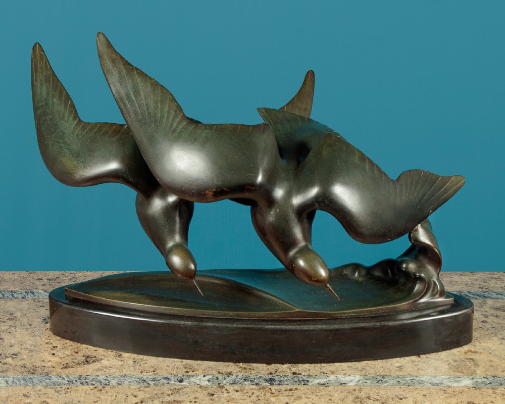Bronze Art Deco Sculpture of Seabirds c.1930
