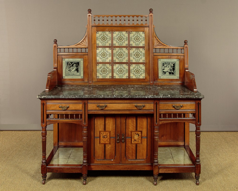 Arts & Crafts Tile Back Washstand by Goodall & Co. c.1885