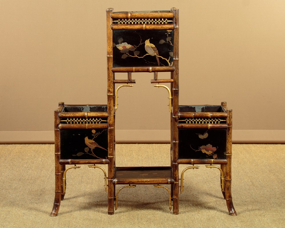 Bamboo & Lacquer Work Jardinière c.1890