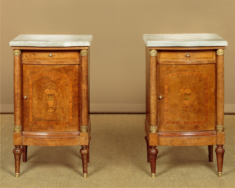 Pair of Marble Top Side Cabinets c.1930