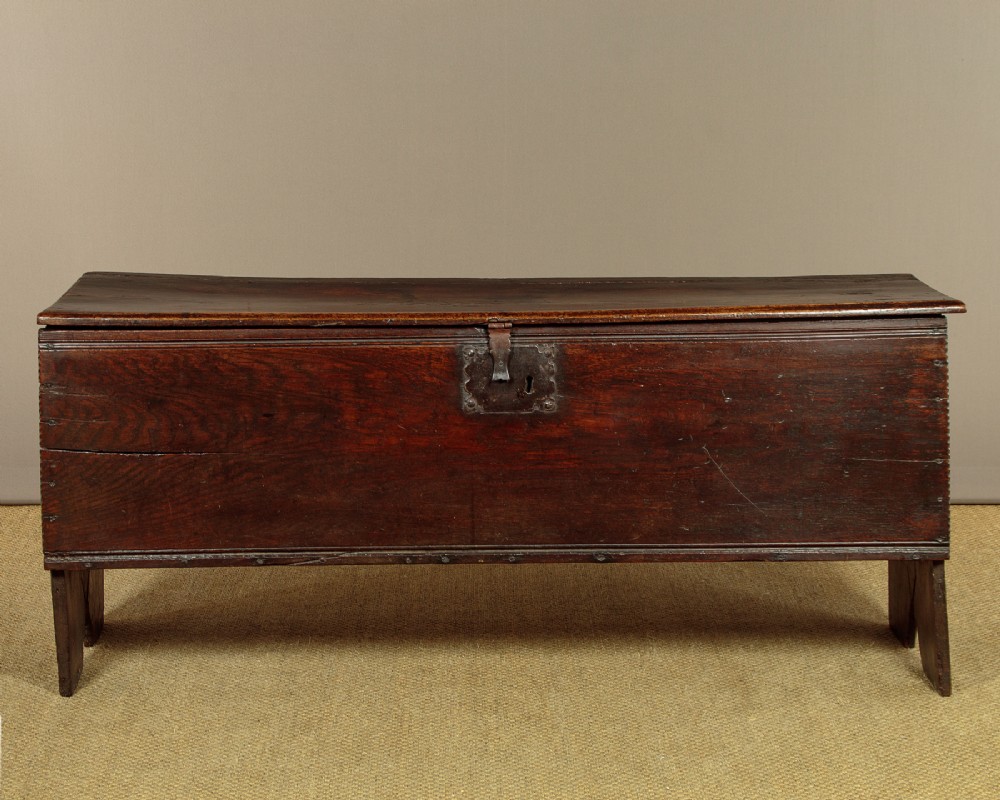 Long Primitive Oak Coffer c.1650