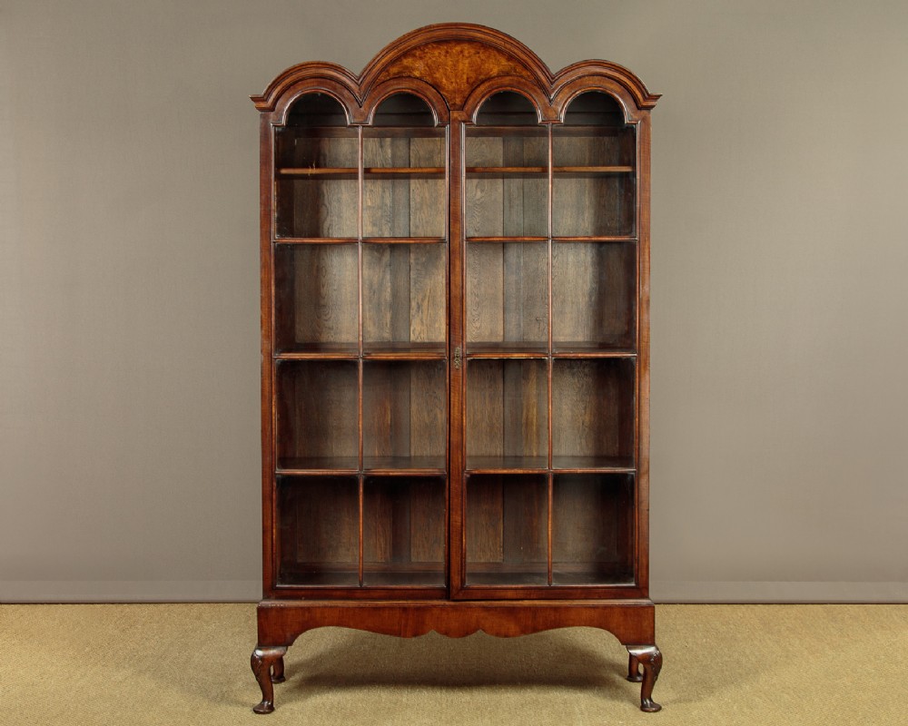 Queen Anne Style Walnut Bookcase c.1920