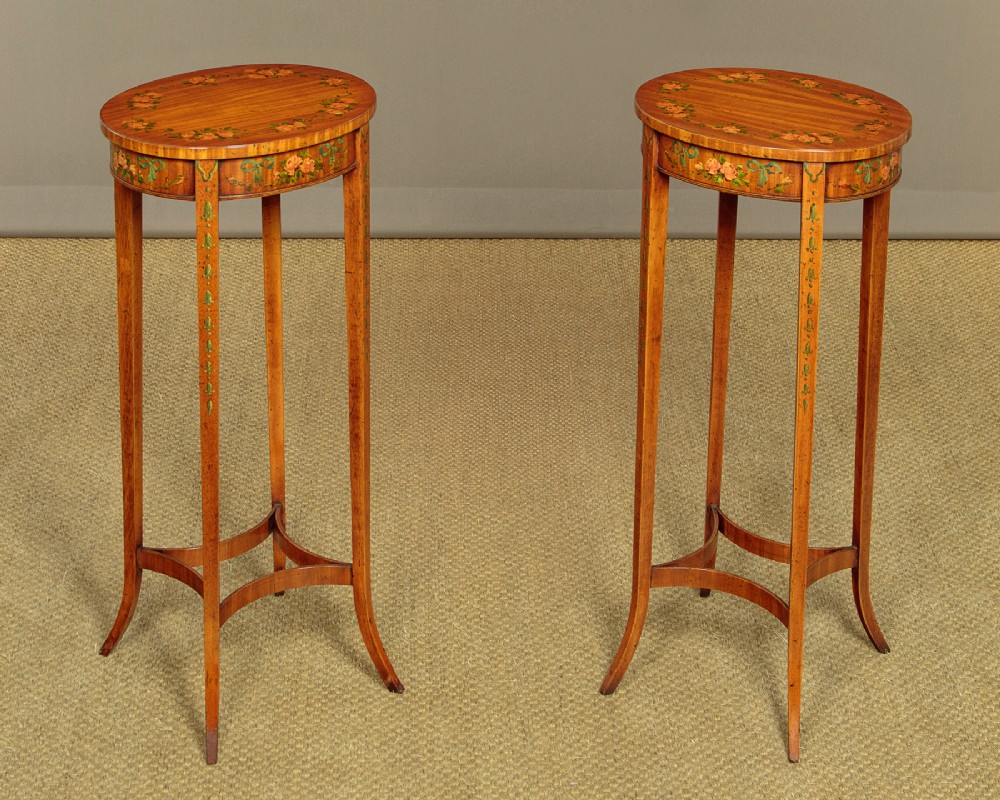 Pair of Painted Satinwood Side Tables c.1930