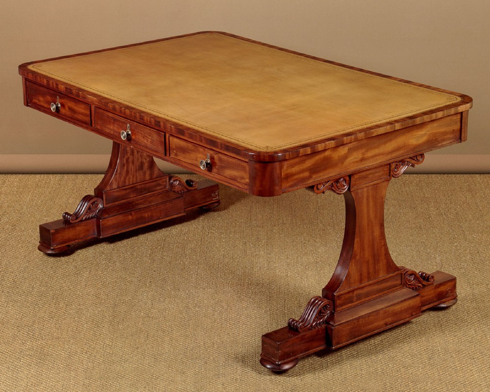 Double Sided Mahogany Library Table c.1840