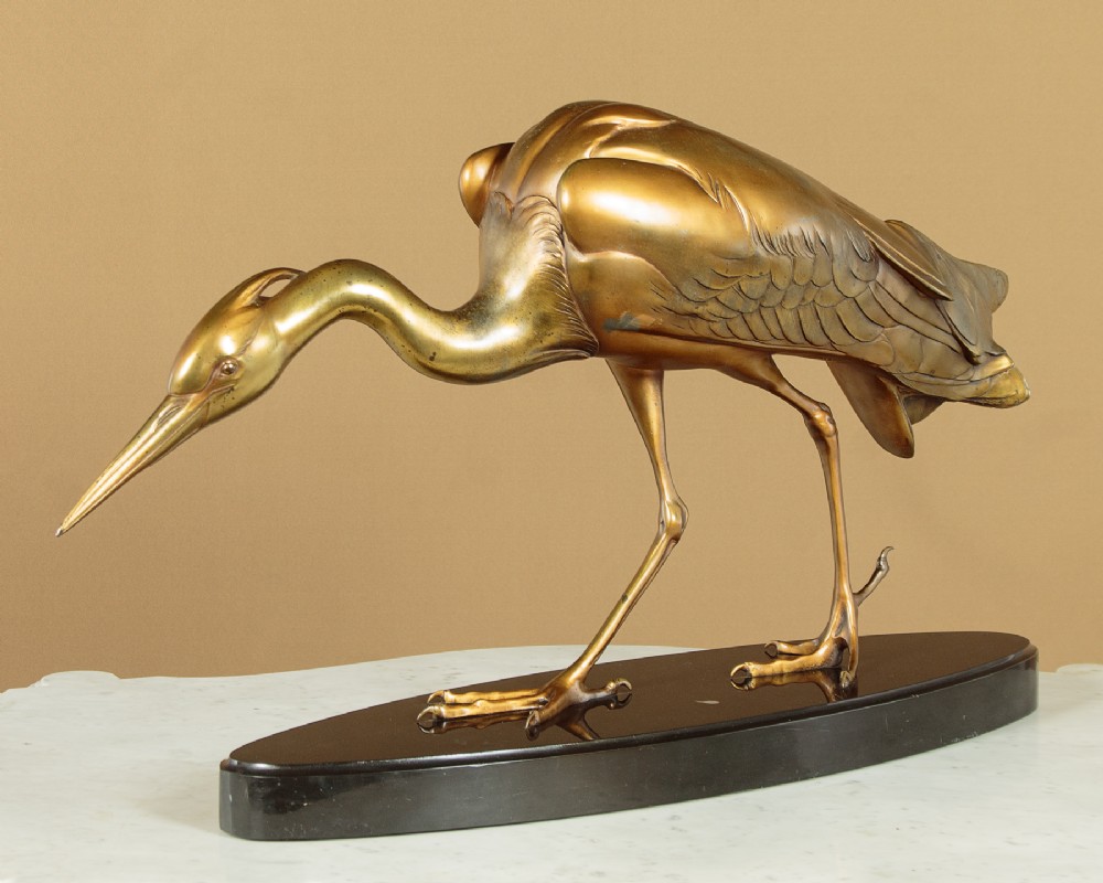 Large Gilded Figure of a Heron c.1930