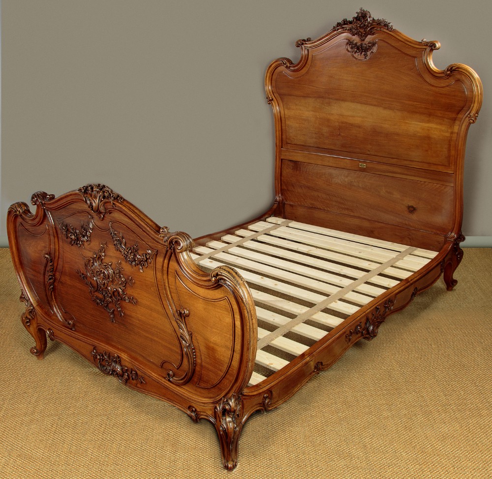 Carved Walnut Bed c.1900