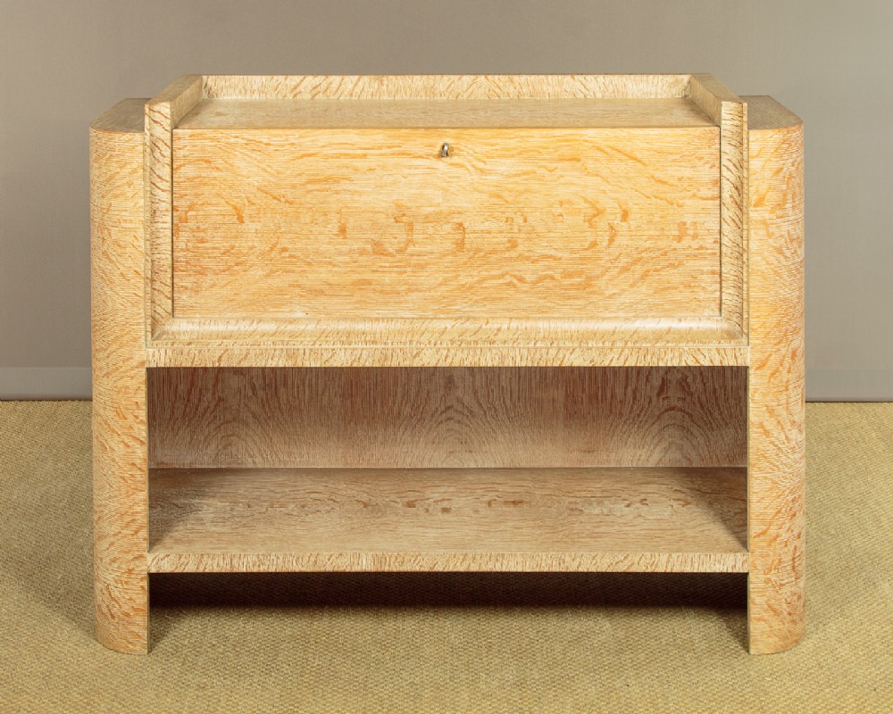 Small Art Deco Limed Oak Sideboard c.1930
