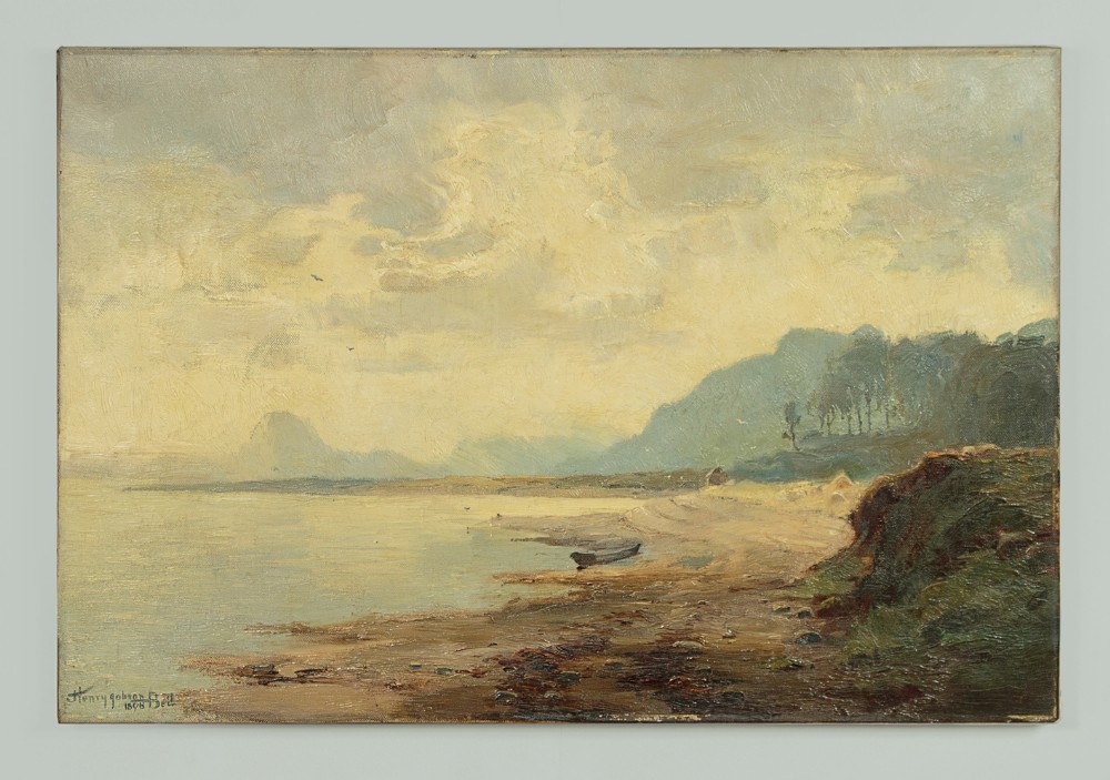 Scottish Landscape Oil Painting. Enard Bay by Henry Jobson Bell. Dated 1896