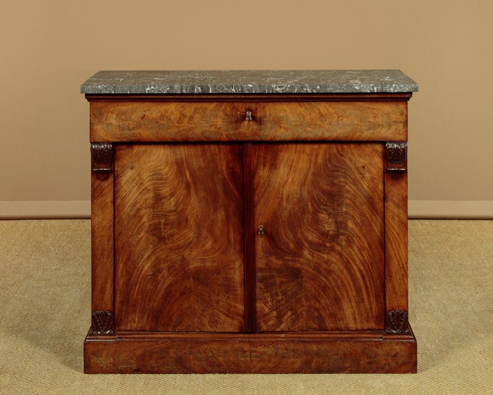 Biedermeier Marble Top Chiffonier Side Cabinet c.1830