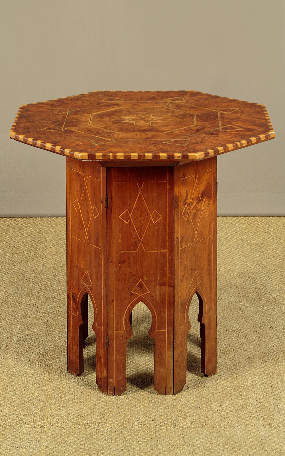Yew Wood Moorish Style Side Table c.1900