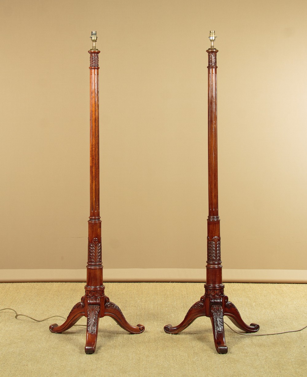 Pair of Mahogany Standard Lamps c.1930