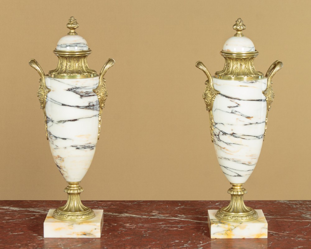 Pair of Marble Cassolettes c.1910