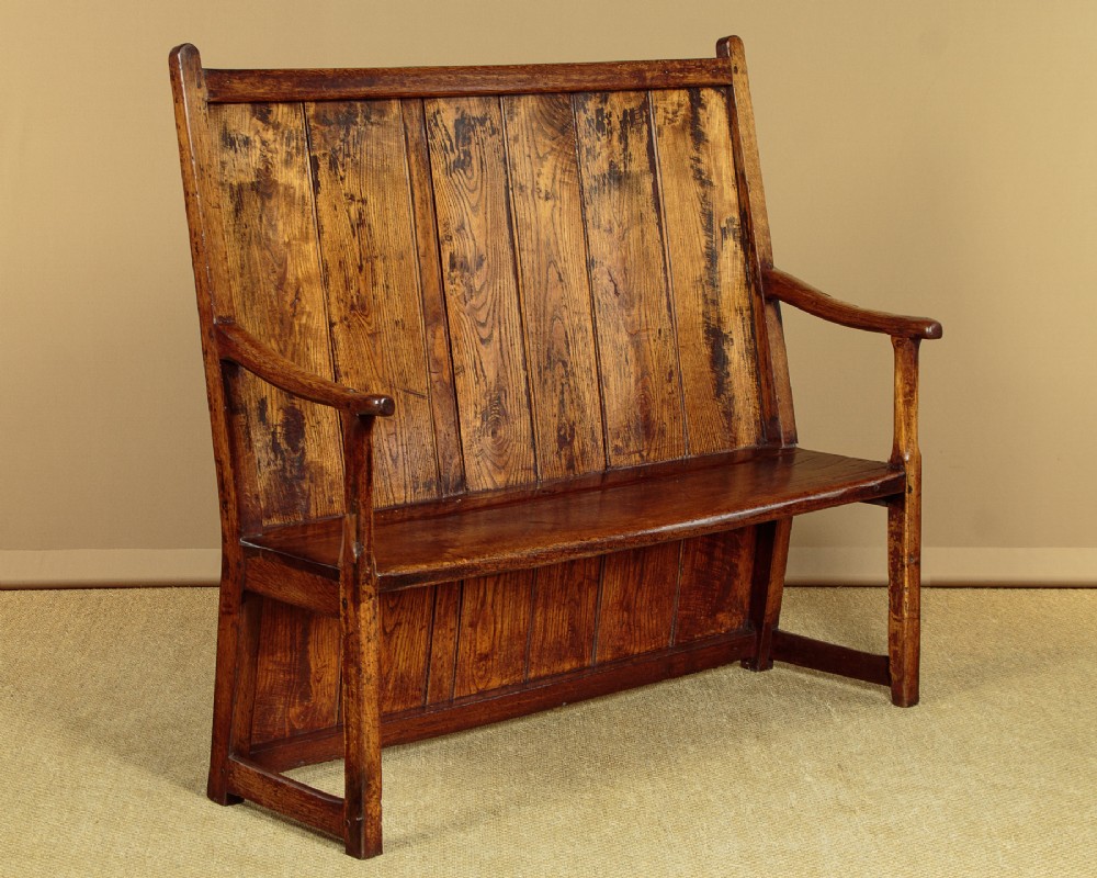 Georgian Oak & Ash Settle c.1800