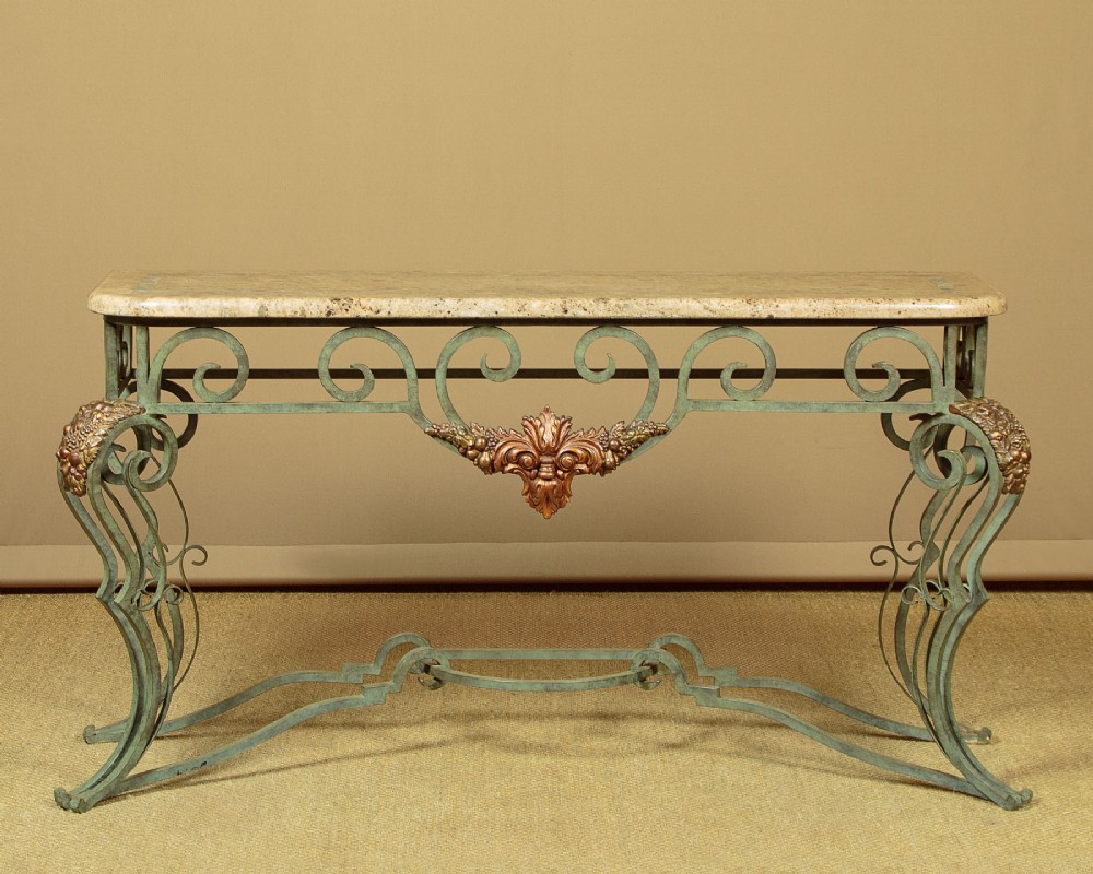 Art Deco Wrought Iron Console Table c.1930