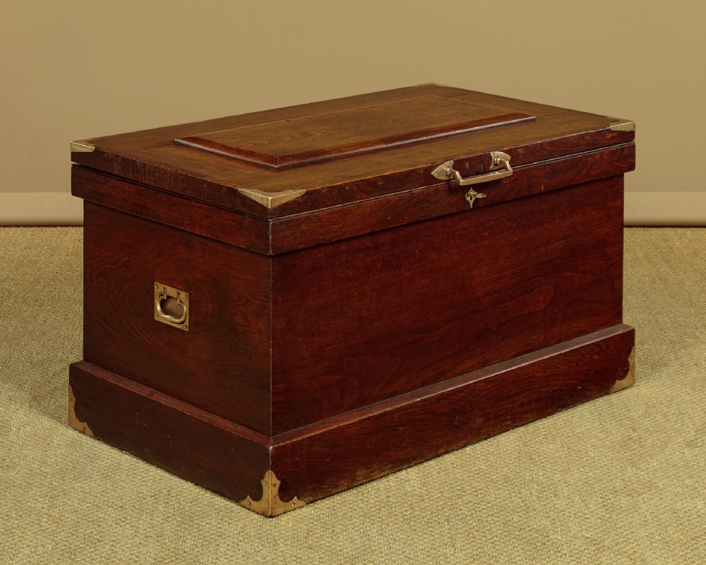 Brass Bound Walnut Campaign Chest c.1880