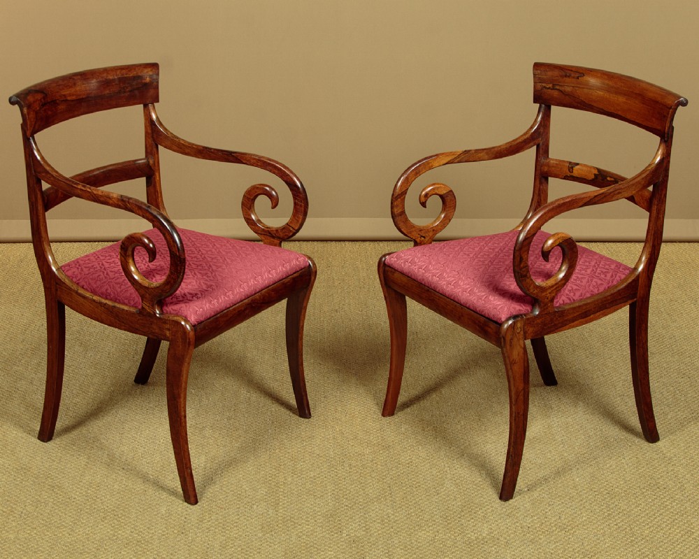 Pair of Regency Rosewood Armchairs c.1830