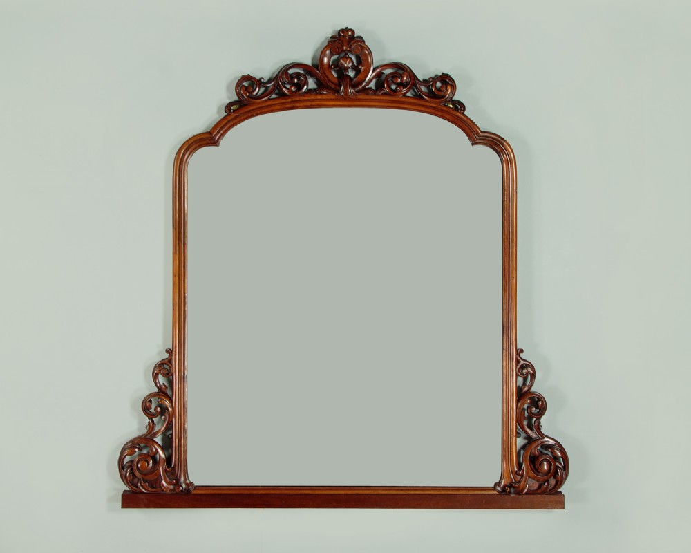 Walnut Overmantle Mirror c.1860