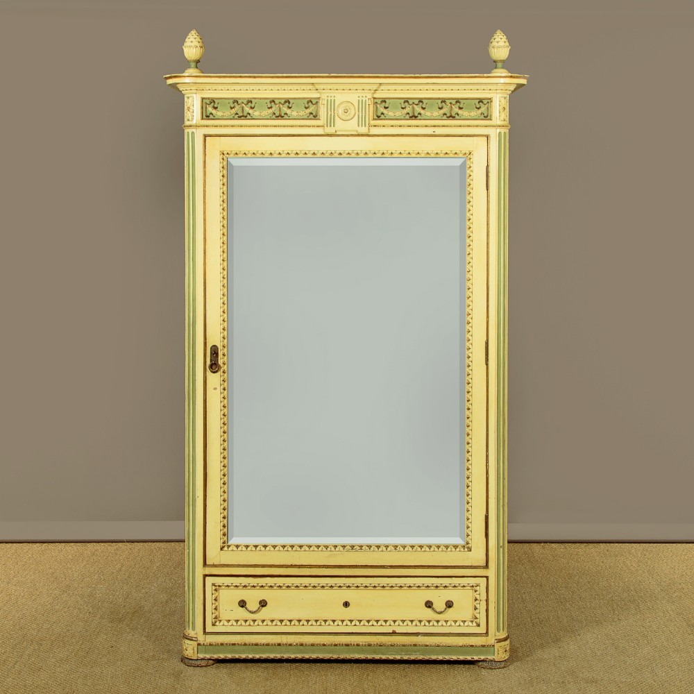 Painted Wardrobe with Dressing Mirror c.1920