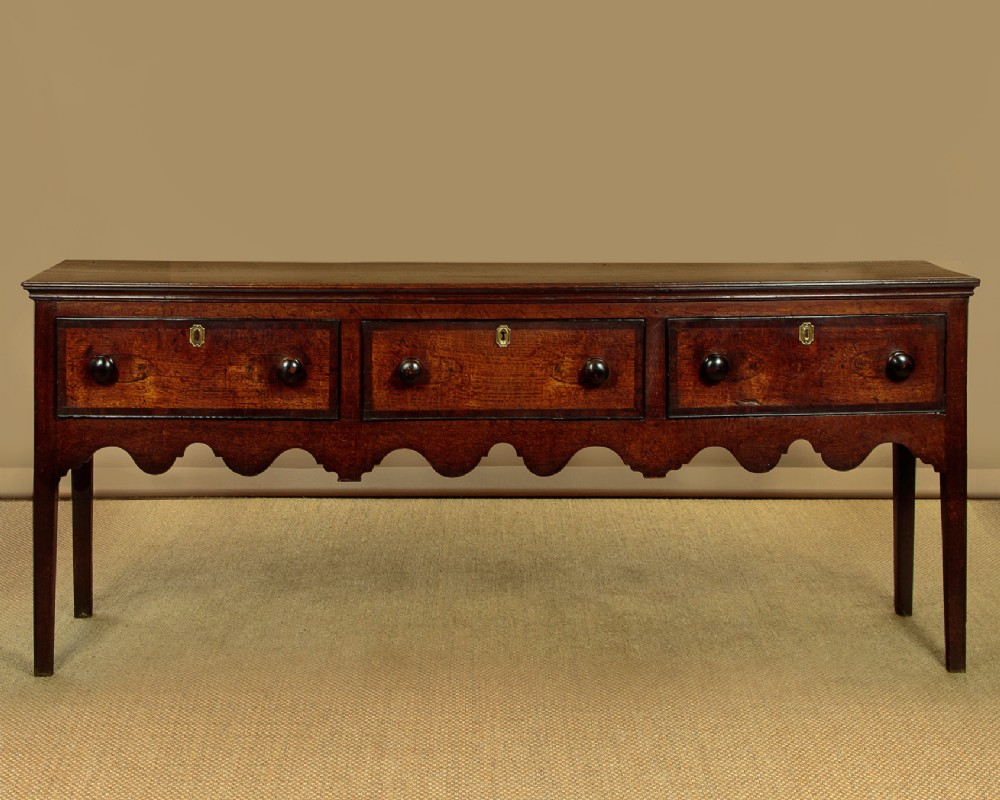 Georgian Oak Open Dresser Base c.1800