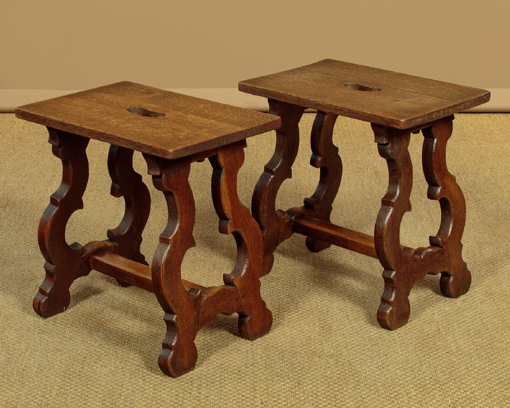 Pair of Oak Stools c.1930