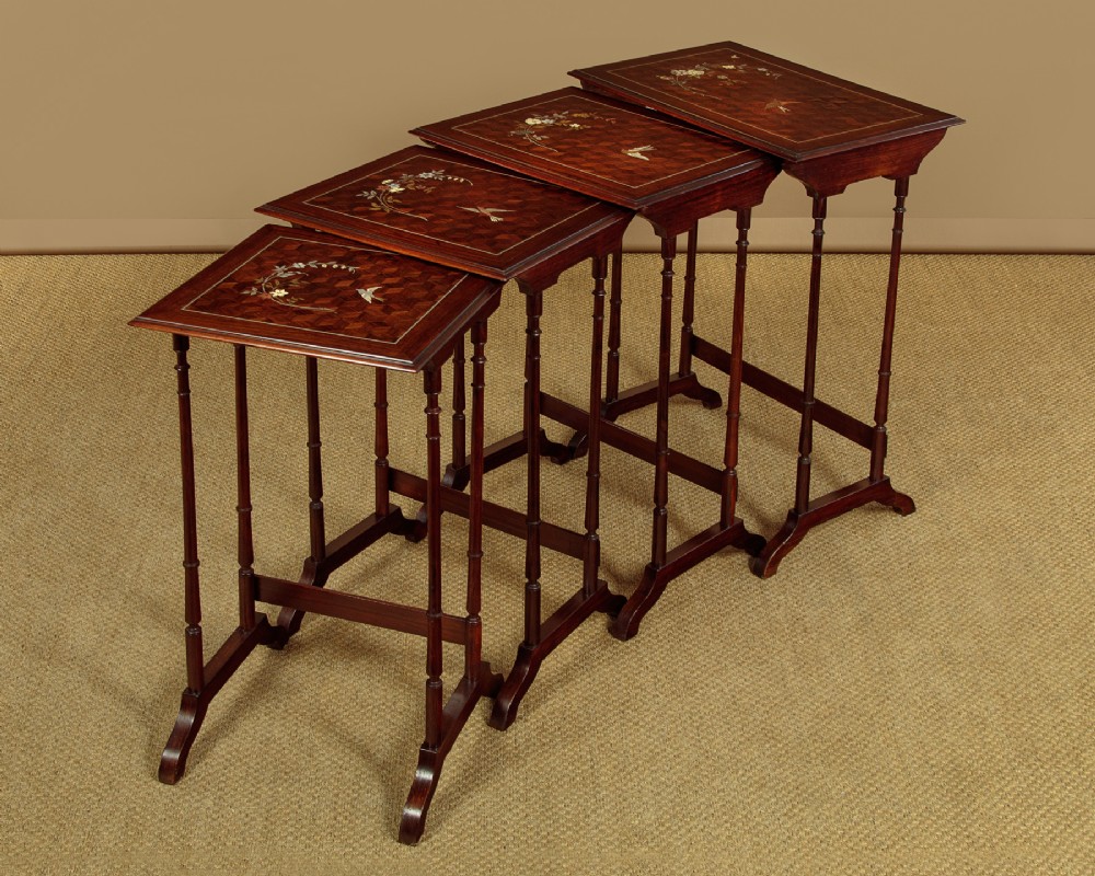 Inlaid Parquetry Nest of Four Tables c.1920