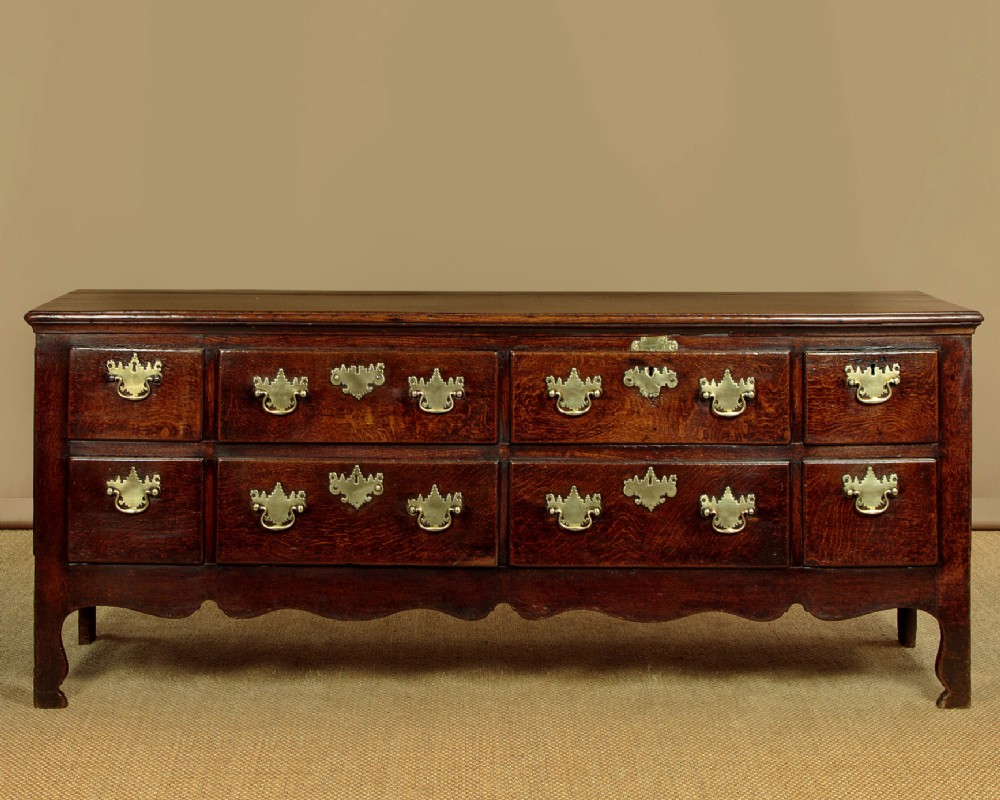 Eight Drawer Oak Dresser Base c.1780