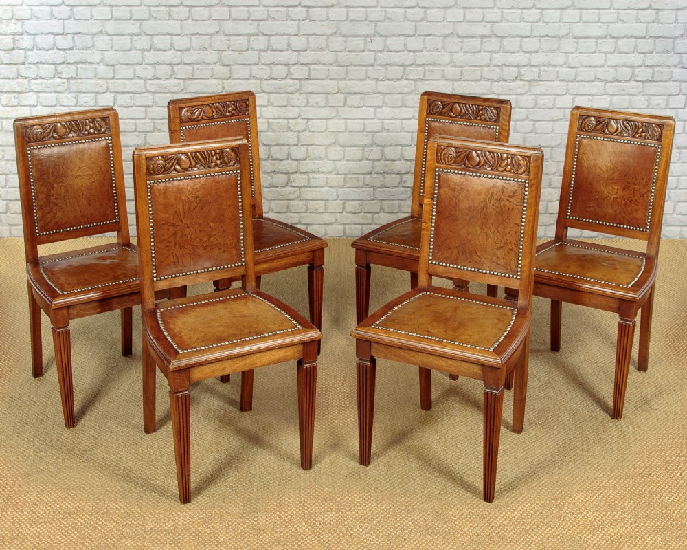 Set of 6 Art Deco Dining Chairs c.1930
