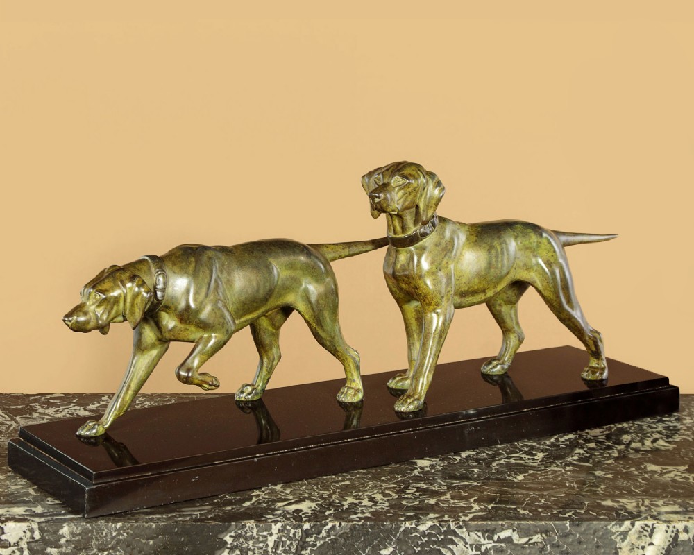 Art Deco Sculpture of Gun Dogs c.1930
