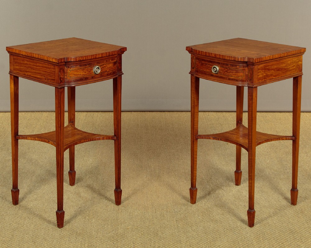Pair of Satinwood Bedside Tables c.1910