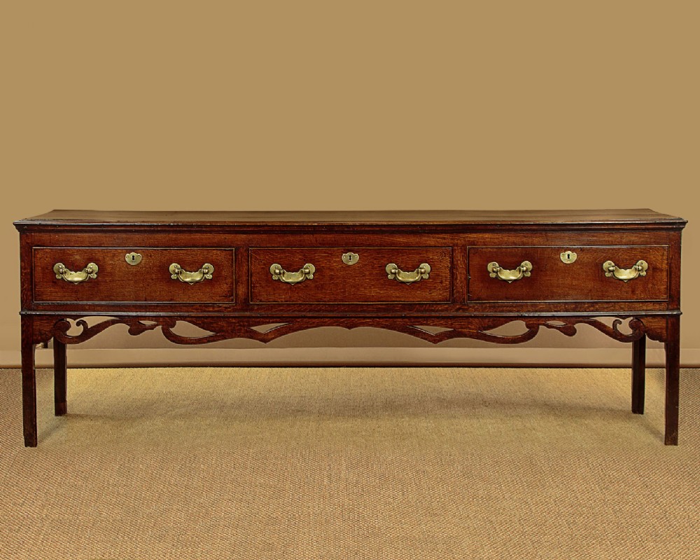 Long Georgian Oak Dresser Base c.1790