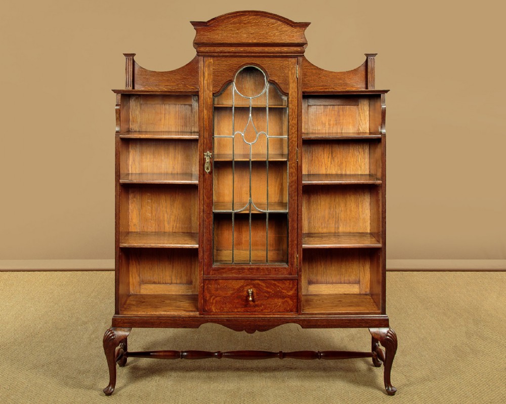 Arts & Crafts Oak Bookcase & Side Cabinet c.1910