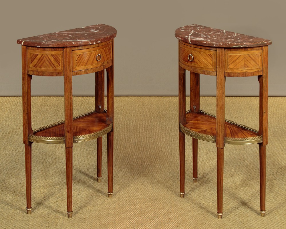 Pair of Demi-Lune Bedside Tables c.1920