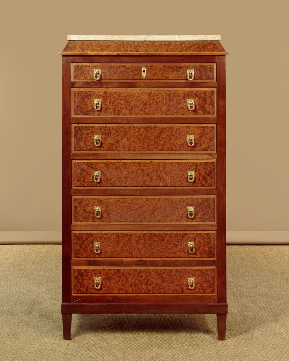 Burr Walnut Bank of Drawers c.1930