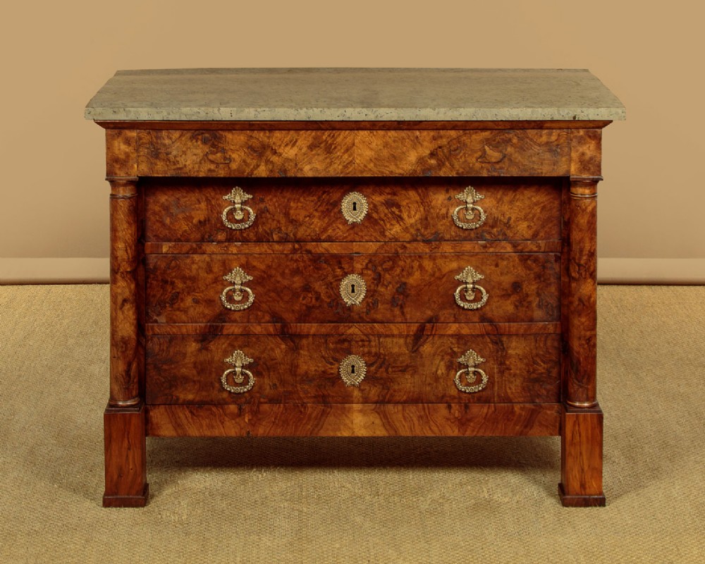 Burr Walnut Marble Top Commode c.1830