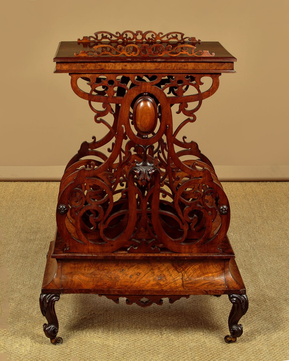 Walnut Canterbury with Folding Lectern Top c.1880