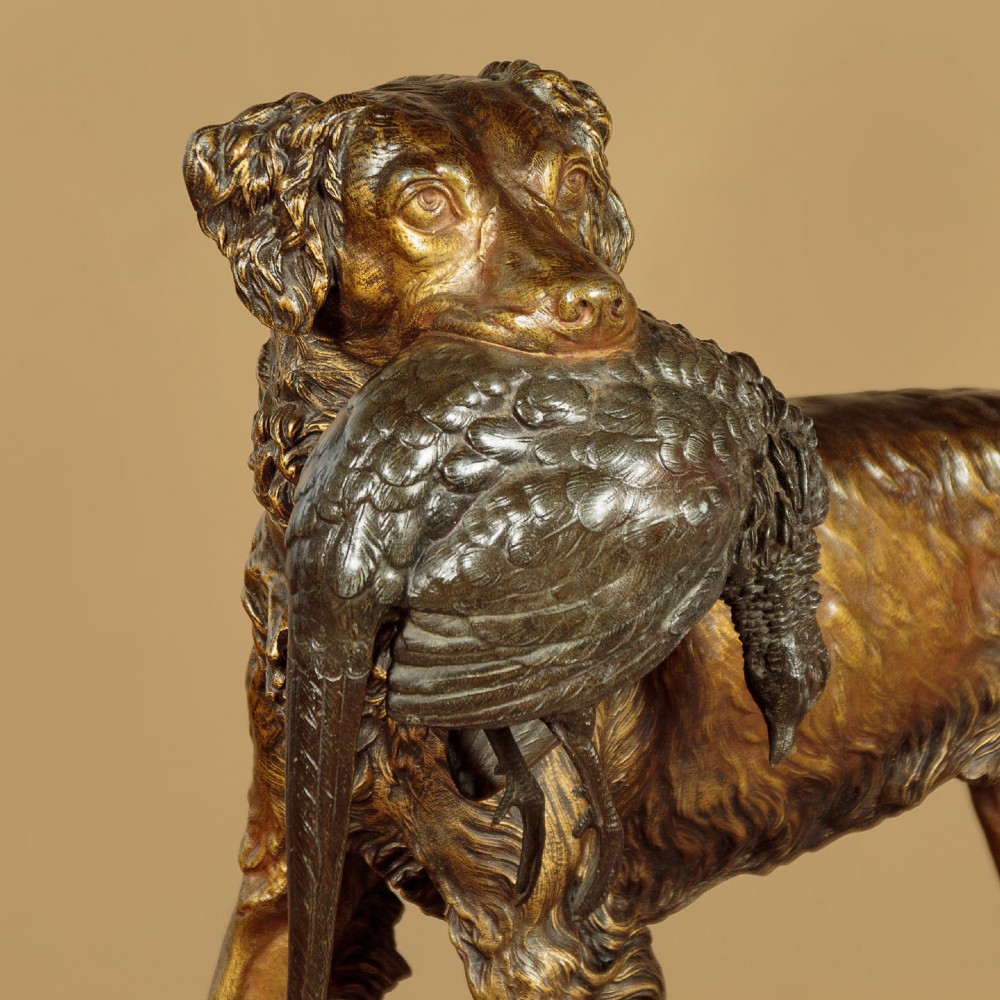 Sculpture of a Gun Dog by Jules Moigniez c.1890 View IV