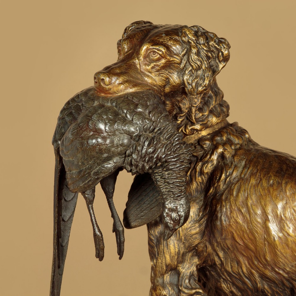 Sculpture of a Gun Dog by Jules Moigniez c.1890 View V