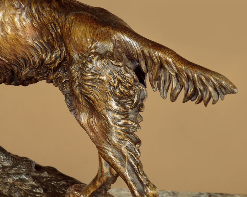 Sculpture of a Gun Dog by Jules Moigniez c.1890 View VII