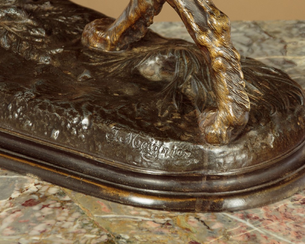 Sculpture of a Gun Dog by Jules Moigniez c.1890 View IX