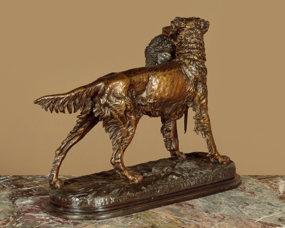 Sculpture of a Gun Dog by Jules Moigniez c.1890 View X