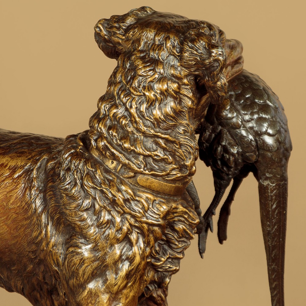 Sculpture of a Gun Dog by Jules Moigniez c.1890 View XI